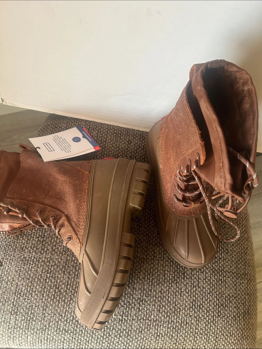 Hunter Skylar Bungee Waterproof Brown Winter Boots Size 7 Gorpcore Outdoor Fall